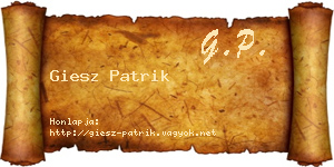 Giesz Patrik névjegykártya